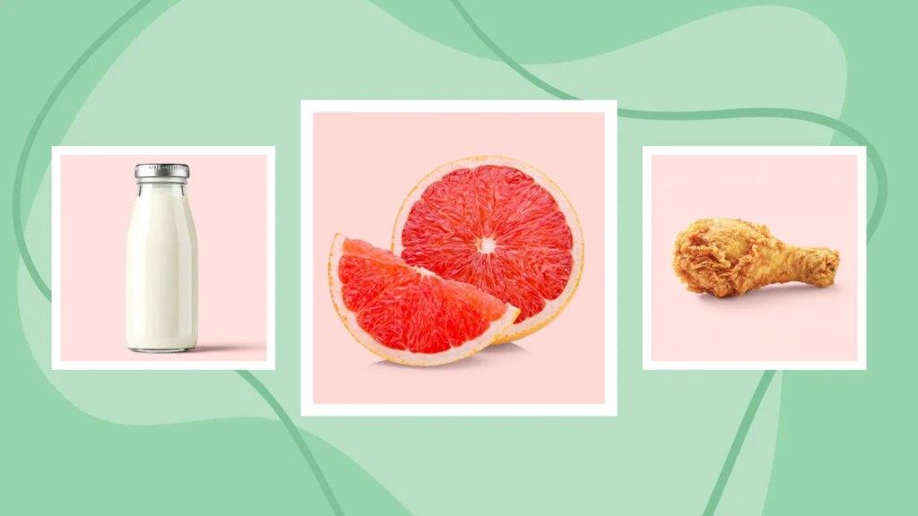 Milk, grapefruit, fried chicken